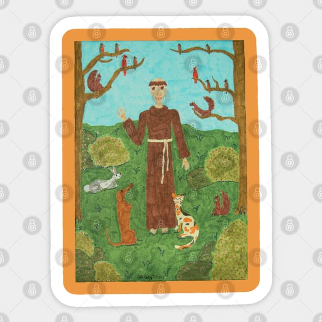 Saint Francis of Assisi Sticker by DebiCady